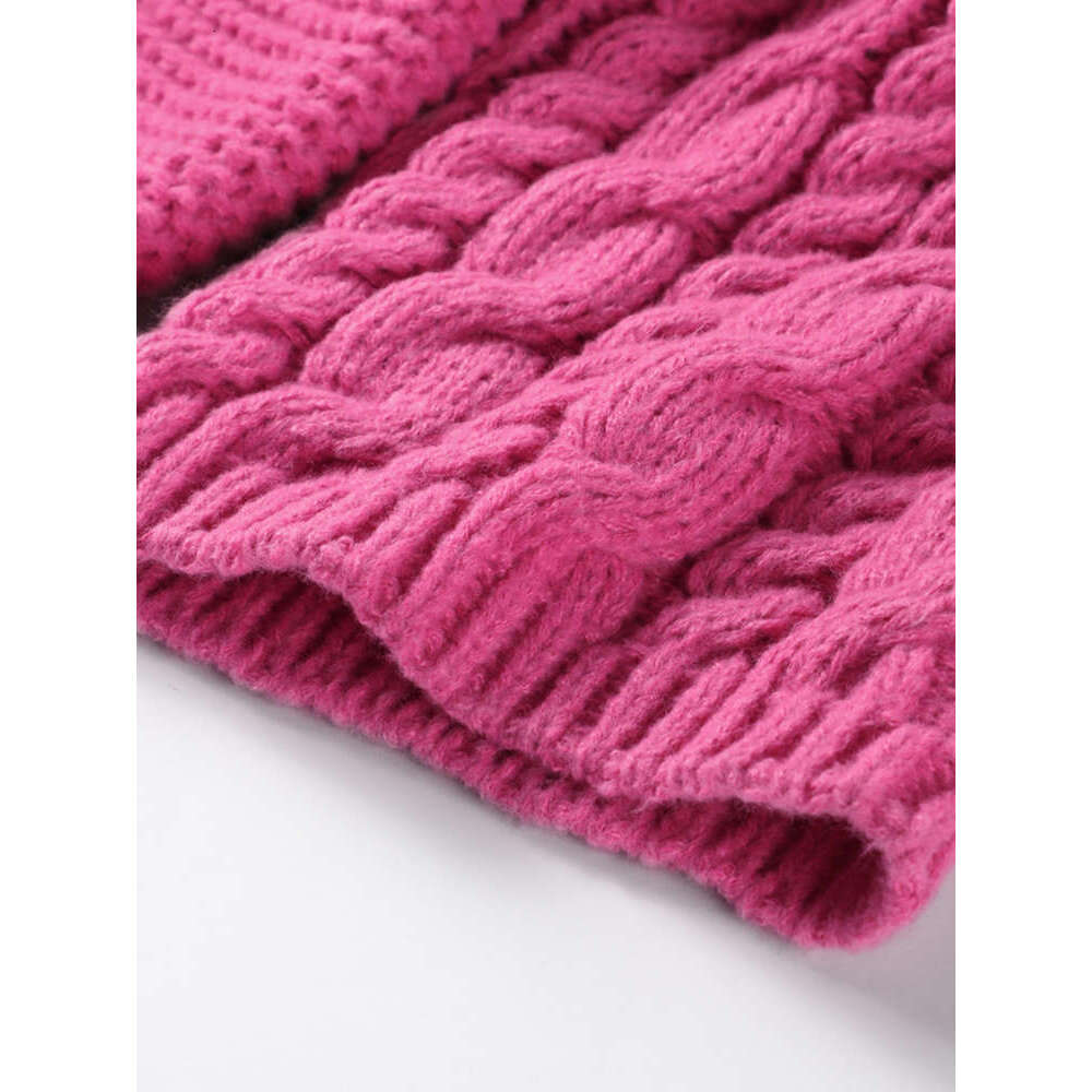 Loose Big Twist Knitted Women's Sweater Turtleneck Long Lantern Sleeve Female Pullover 2024 Autumn Winter Oversized Sweaters