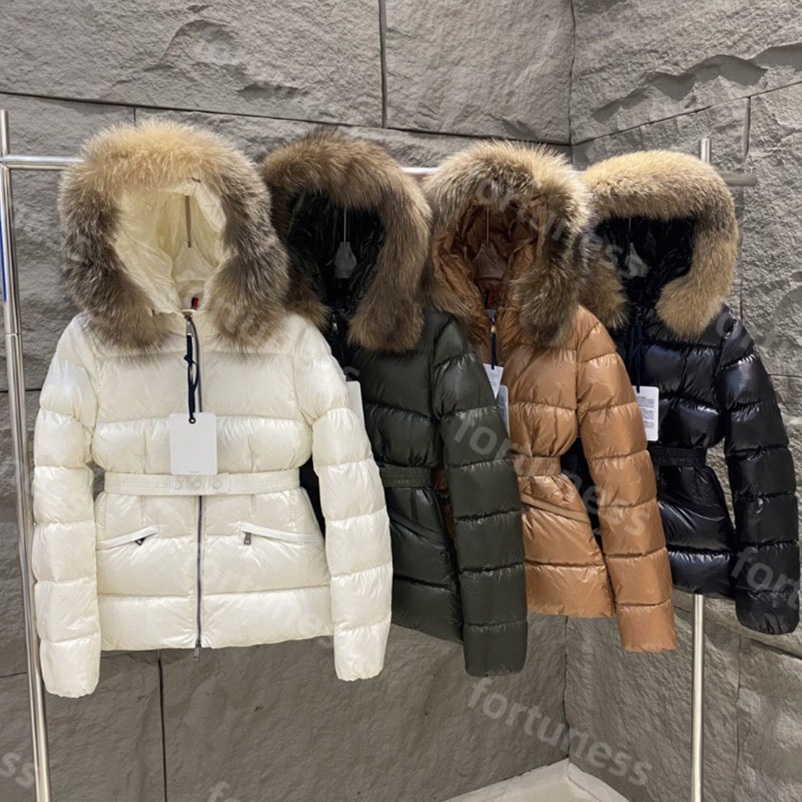 Womens winter Designer Luxury Jacket Down jackets fur coats real hair collar fashion warm parkas with belt lady cotton coat outerwear big pocket