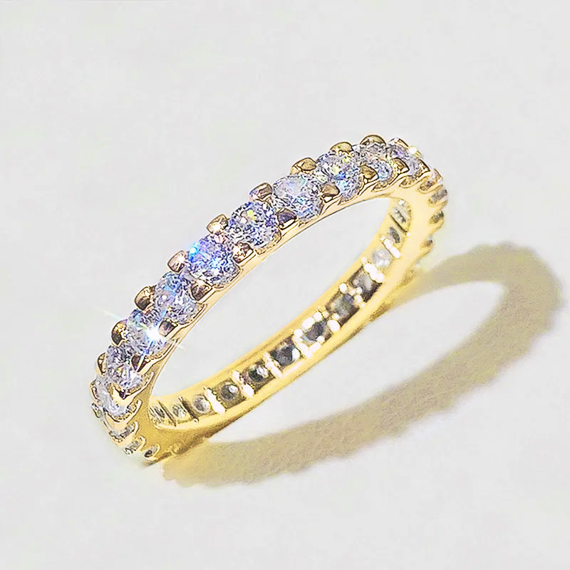 Designer Ring 3mm Shiny Diamond Ring Women Men Couple Wedding Ring Luxury Jewelry Girl Wedding Party Gift Size 5-12