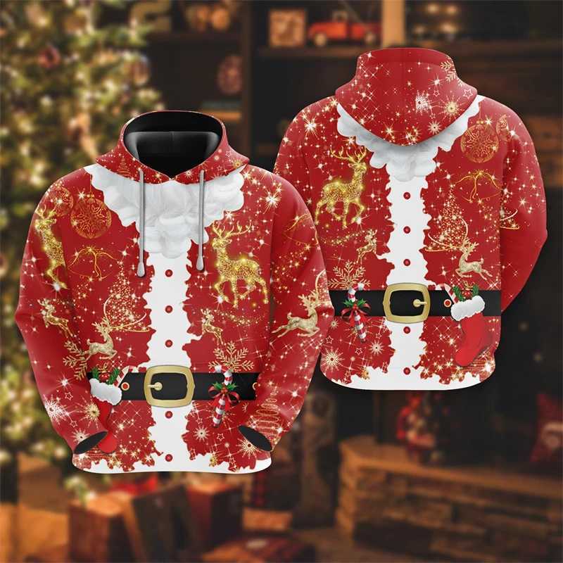 Merry Christmas Mens Hoodie Candy Christmas Hat Graphic Sports Shirt Reindeer Christmas Tree Hoodie Mens Snowman Hoodie Y241016