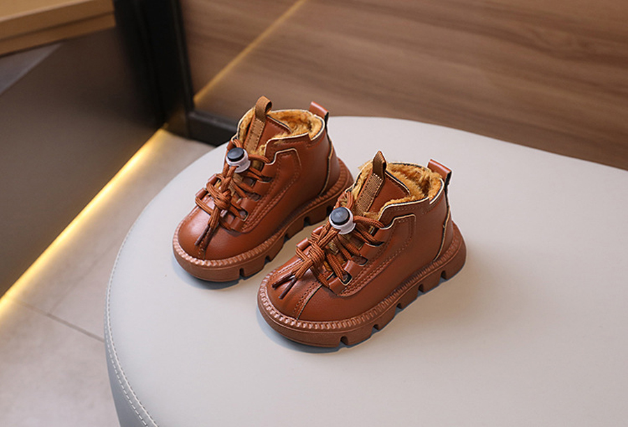 Winter Kids Snow Boots Thick Plush Warm Boys Cotton Shoes Cutefeet Fashion Toddler Leather Boots Waterproof Children Short Boots Sizes 21 - 30