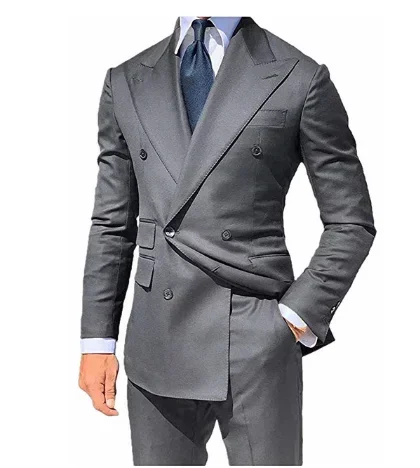 Double Breasted Tuxedo Suits for Men Wedding 2024 Gentlemen's Prom Dancing Blazer Green Jacket with Pants 2 Pcs for Business