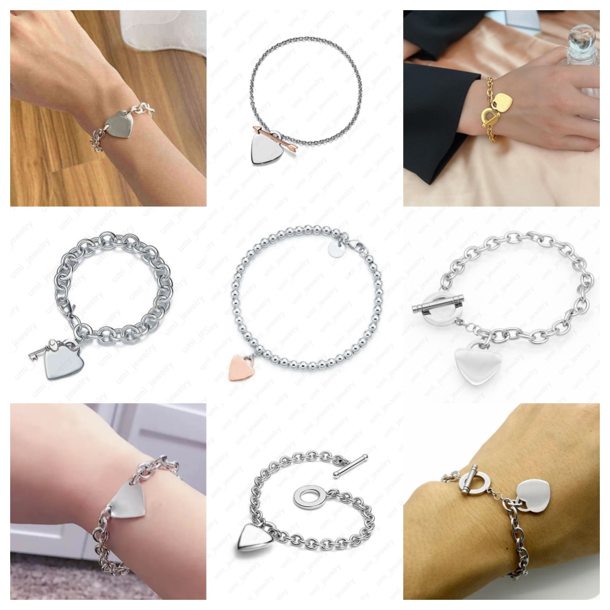 Dracelet jewlery designer for women bracelet designer Fashion Pink Red heart bracelet 925 sterling silver jewelry luxury braclets silver link bracelet gift