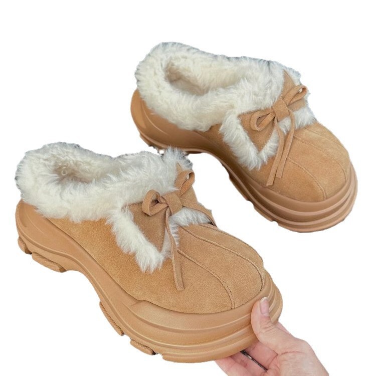 ddmytiger Snow for women, winter sole with thick fleece, northeast half drag cotton shoes, fur integrated warm boots ddmythur