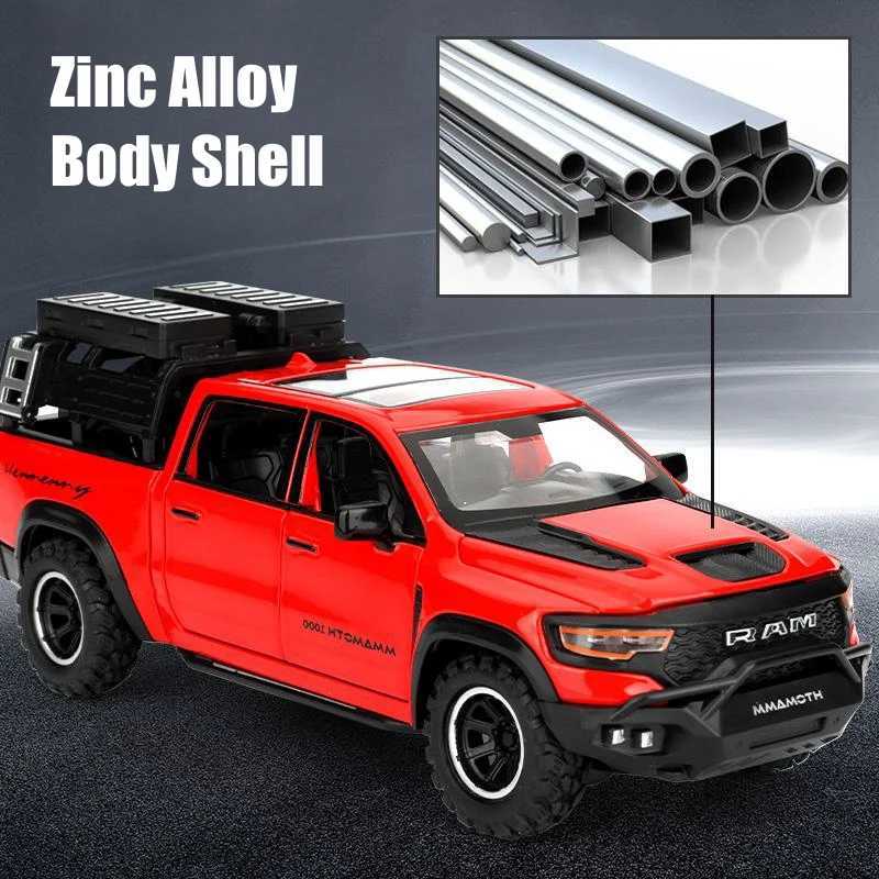 1/32 Dodge RAM MAMMOTH Pickup Toy Car Mini Die Casting Metal Off road Vehicle Model Pull Back Sound Light Series Gift Boy CL241016
