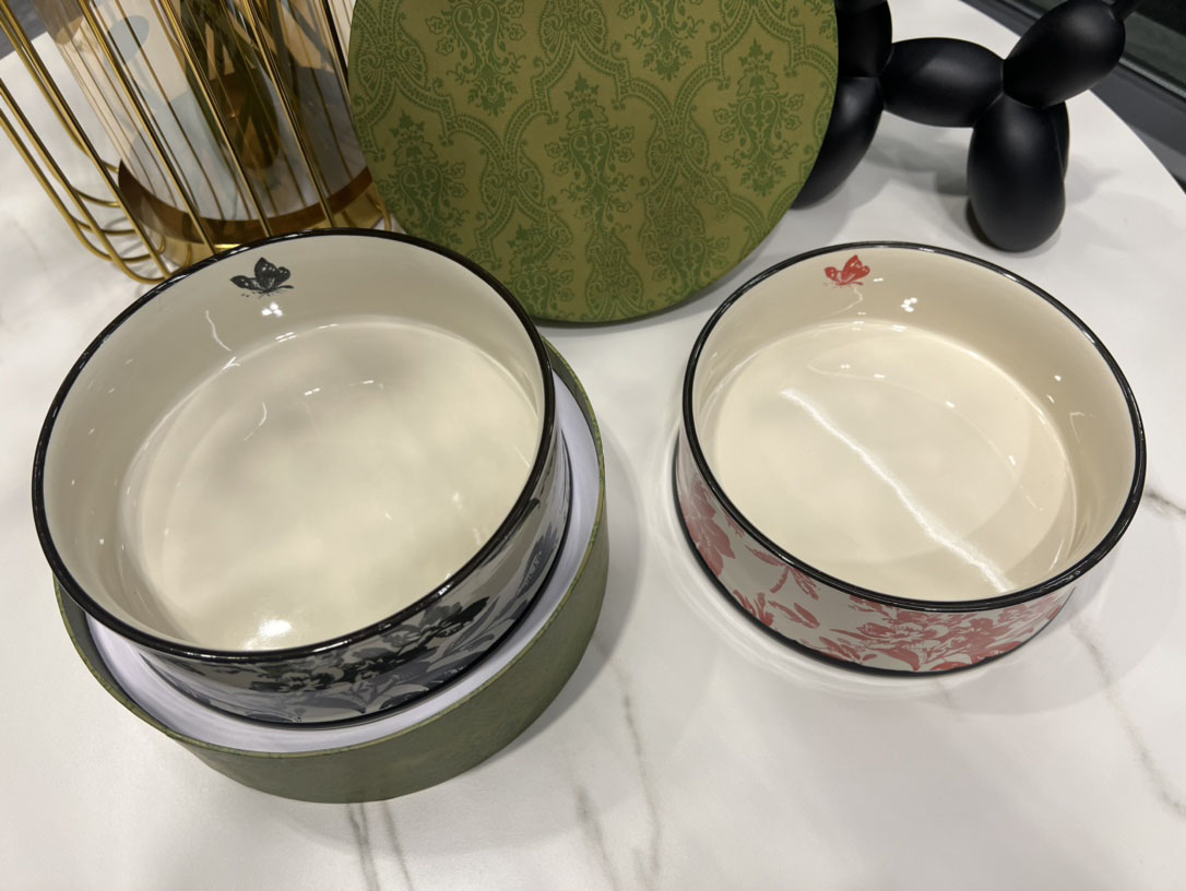 Designer Pet Bone China Classic Bowl of Dual purpose Corgi Teddy Schnauzer Cutlery Cat and Water bowl Dog food set