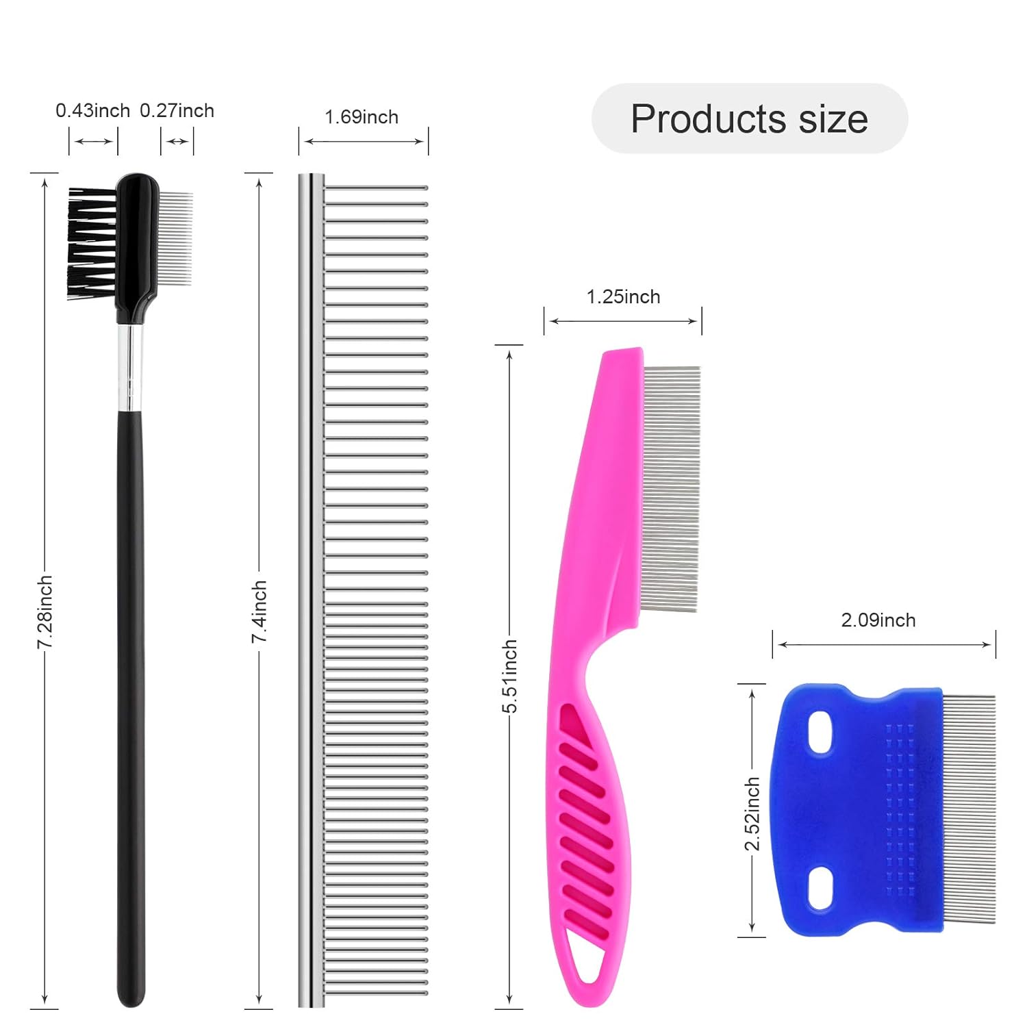 Pets Grooming Comb Kit for Small Dogs Puppies For Tear Stain Remover 2-in-1 with Round Teeth to Remove Knots Crust Mucus Free shipping