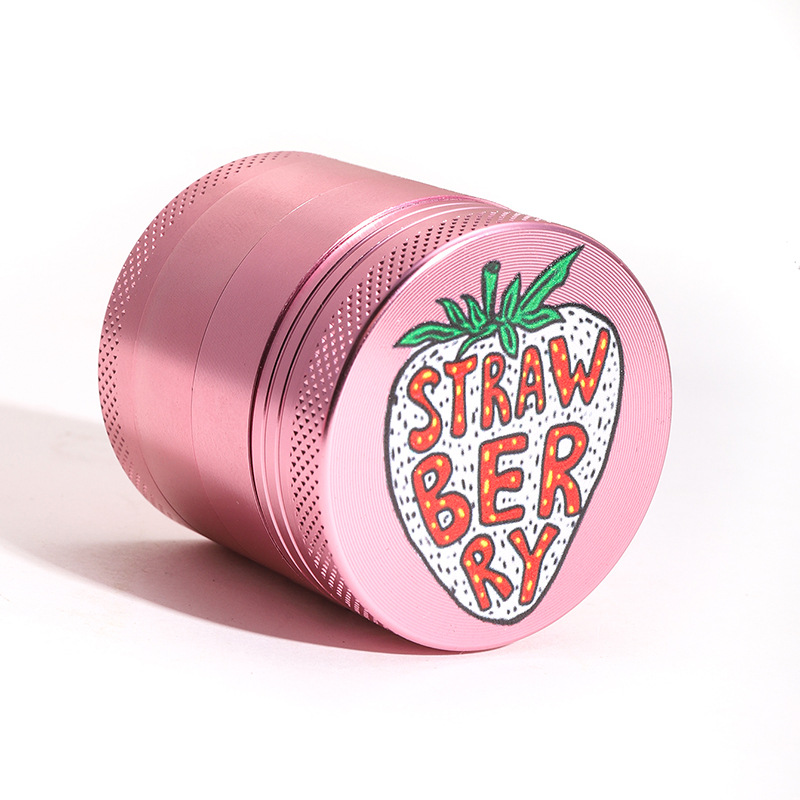 Pink Heart Aluminum Herb Four Piece Grinder, Girly Smoking Accessories for Tobacco-40mm