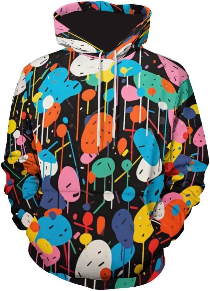 Hoodie for Mens Womens Unisex Funny Hoodie Fashion Long Sleeved Graffiti Printed Sweatshirt Hoodie Men Graphic Hoodies sweatshirt Pullover Long Sleeve