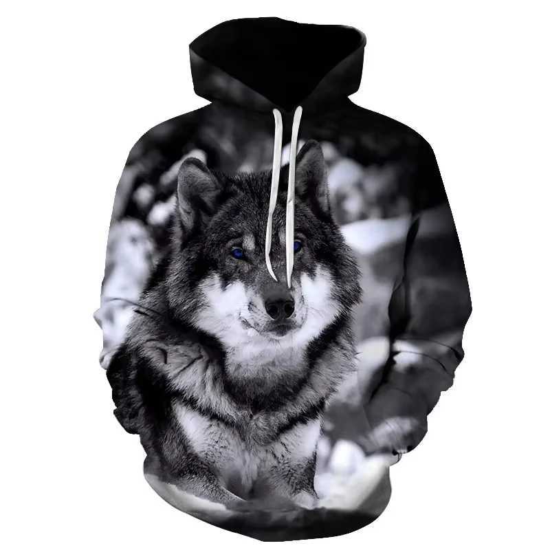 New Dog Fun 3D Printed Hoodie Mens and Womens Animal Wolf Super Large Hoodie Pullover Hoodie Sweatshirt Tracksuit Coats Childrens Clothing Y241016