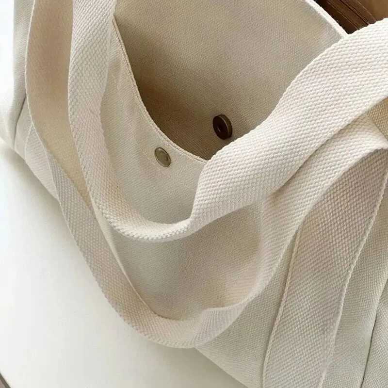 Canvas Womens Bag Large Capacity Multiple Outer Pocket Zipper Shoulder Bag Student Handbag Shopping Z250224