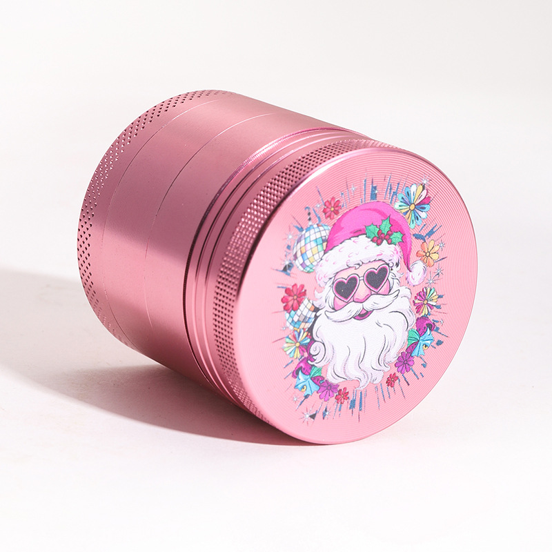 Pink Heart Aluminum Herb Four Piece Grinder, Girly Smoking Accessories for Tobacco-40mm