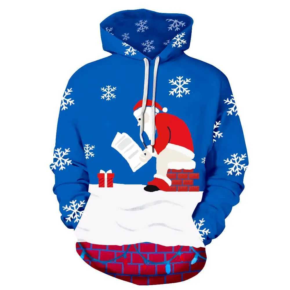 Mens Hoodies 3D Printed Fun Christmas Mens Autumn New Hoodies Mens Street Clothing Mens Super Large Hoodies Y241016