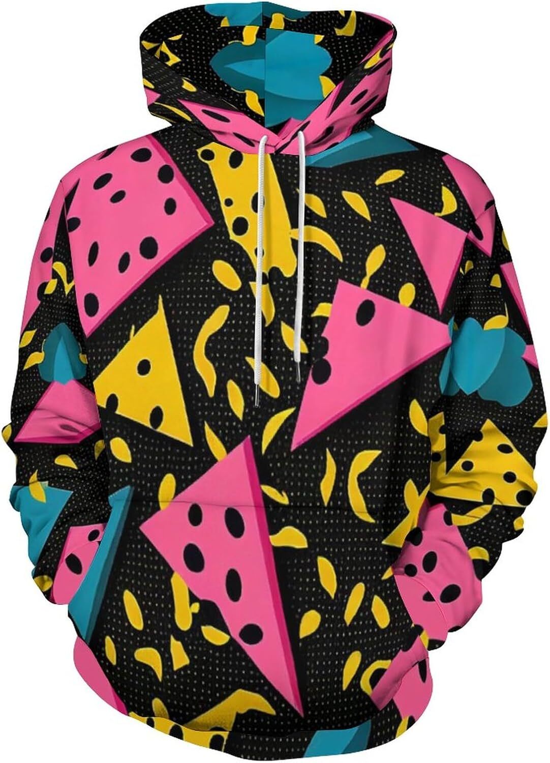 Hoodie for Mens Womens Vintage 80s 90s Aesthetic Style Hoodie 3D Geometric Abstract Pattern Printed Long Sleeve Sweatshirt Hoodie Graphic Hoodies swea