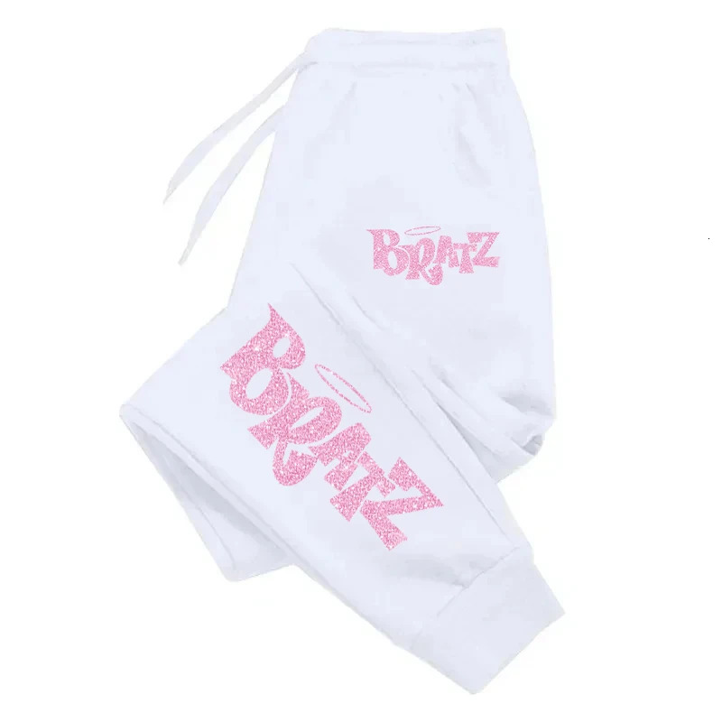 Bratz Pink Printing Sweatpants Woman Casual Pocket Drawstring Pants Baggy Gym Jogger Tracksuit Sweat Trouser Couple Clothes 241016
