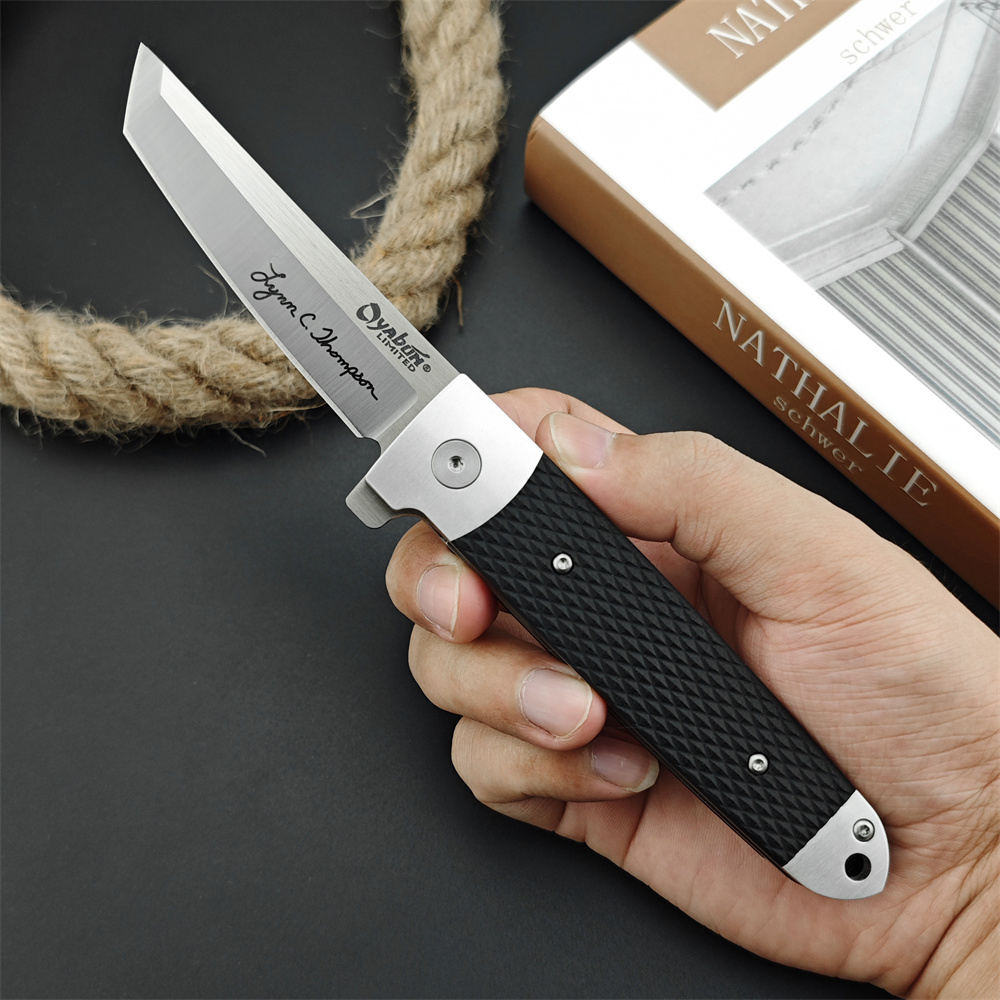 Outdoor Oyabun 26T Flipper Folding D2 Tanto Blade Nylon Wave Fiber Handle EDC Tool Tactical Survival Hunting Knife for Camping 535 15535 3300 565 556