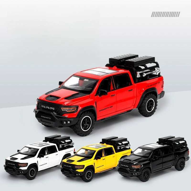 1/32 Dodge RAM MAMMOTH Pickup Toy Car Mini Die Casting Metal Off road Vehicle Model Pull Back Sound Light Series Gift Boy CL241016