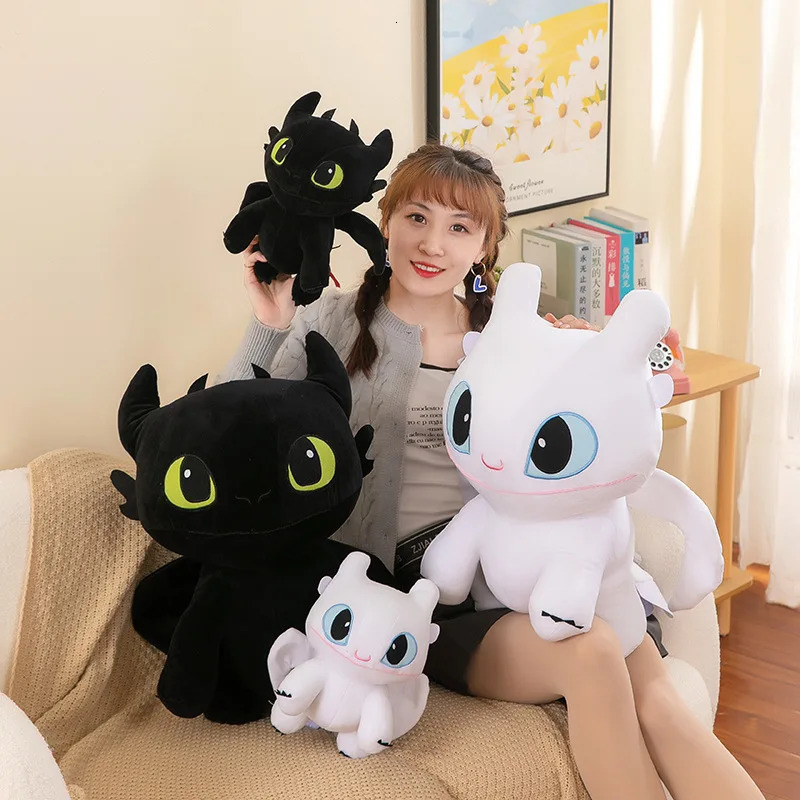 Big Toothless Dragon Body Pillow Cute Cartoon Dragon Plush Toy Soft Decoration Throwing Pillow Pad Anime Filling Doll Decoration 241016