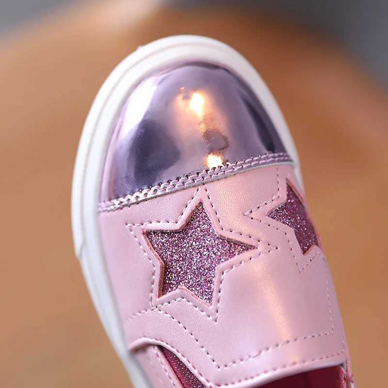 Girls casual boys and girls fashionable sequin ice skates autumn school running childrens 8 shoes leather sneakers H260305