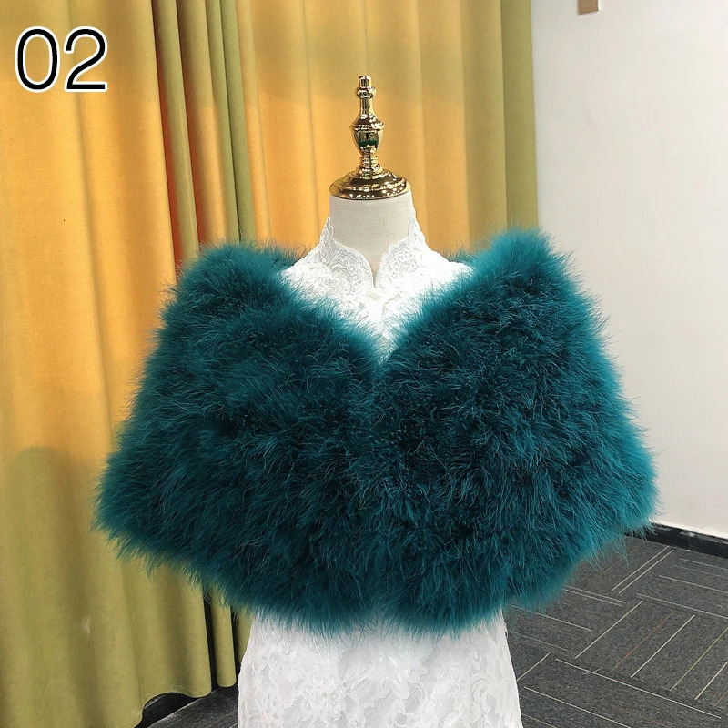 Ostrich Fur Shawl Elegant Ostrich Feather Coat Wedding Boleros Bridal Bag Shawl Party Evening Dress Cloak Scarf 241007