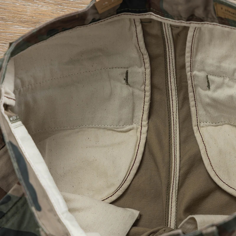 130kg wear Camouflage workwear shorts summer mens heavyweight washed cotton capris retro khaki style tough casual half pants 241015