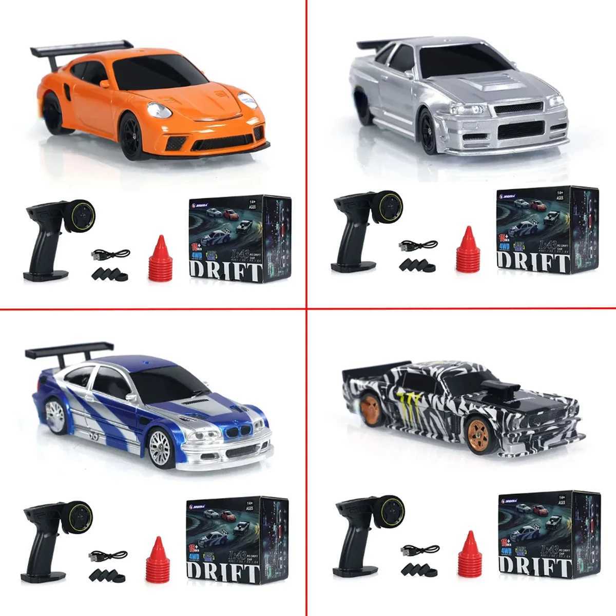 Free shipping Electric/RC 2.4G RC Drift 1/43 4WD Remote Car High Speed Four Wheel Drive Wireless Control Mini Racing Model Boy Toy Gift
