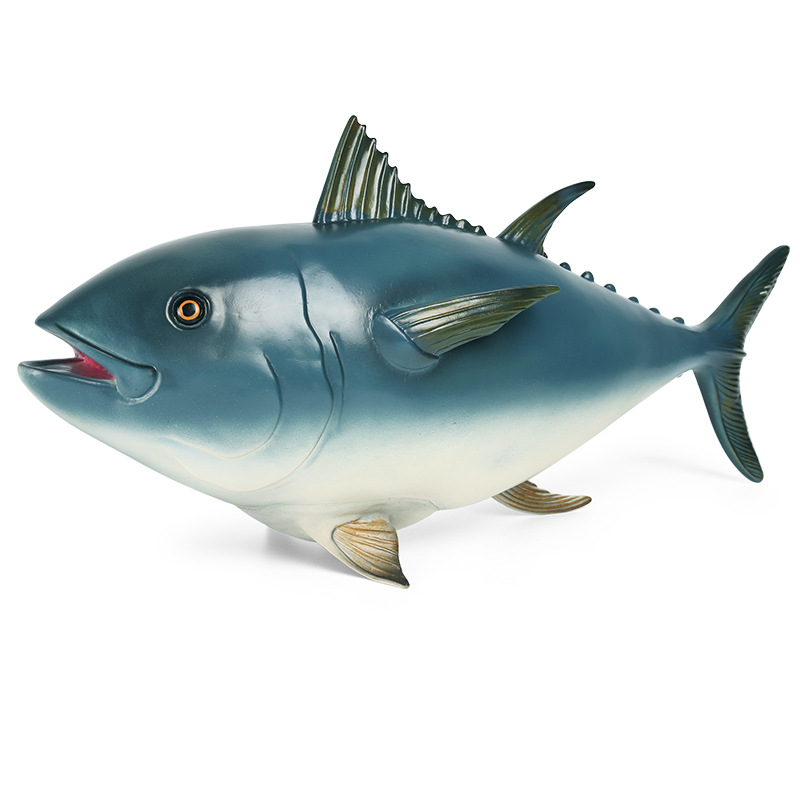 Large Soft Rubber Yellowfin Tuna Toy - Marine Creature Animal Model for Kids