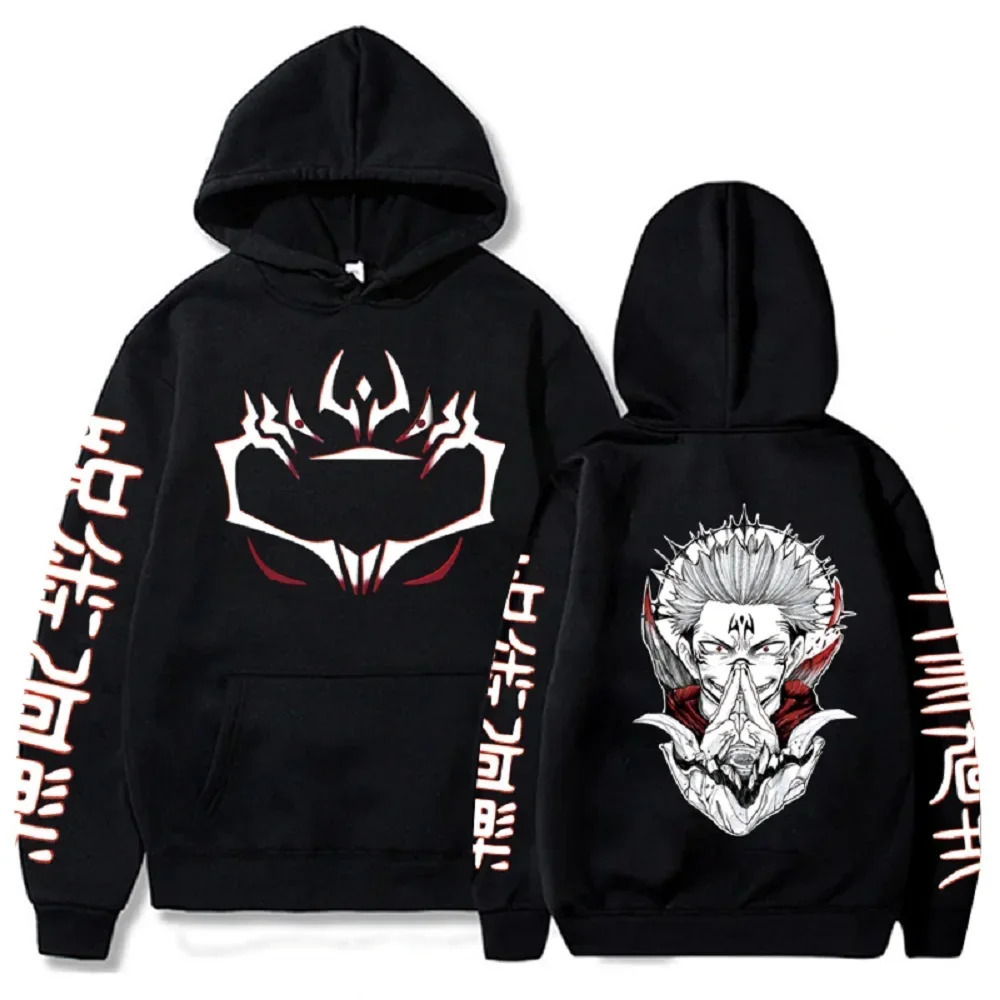 Anime Print Sweatshirts Jujutsu Kaisen Mens Hoodie Harajuku Autumn Winter Streetwear Clothe Yuji Itadori Plus Size 241011