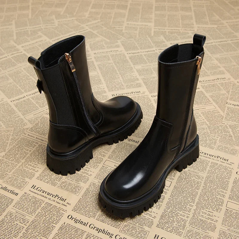 Women Ankle Boots Fashion Eelgant Side Zippers Shoes Vintage Square Heels Autumn Winter Ladies Booties 241016 0d8f
