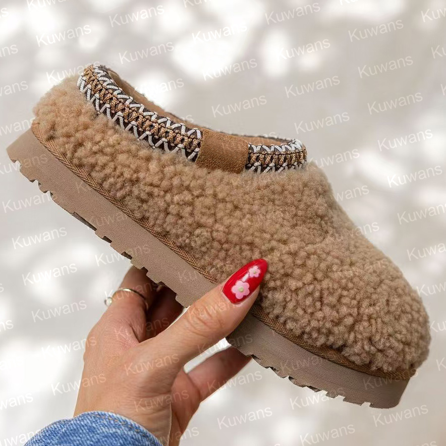 Tasman Maxi Curly Tazz Braid Slippers Platform Caspian Leopian Cheetah Print Fur Slides Sheepskin Ultra Mini Boot Winter Women Suede Wool Fall Cozy