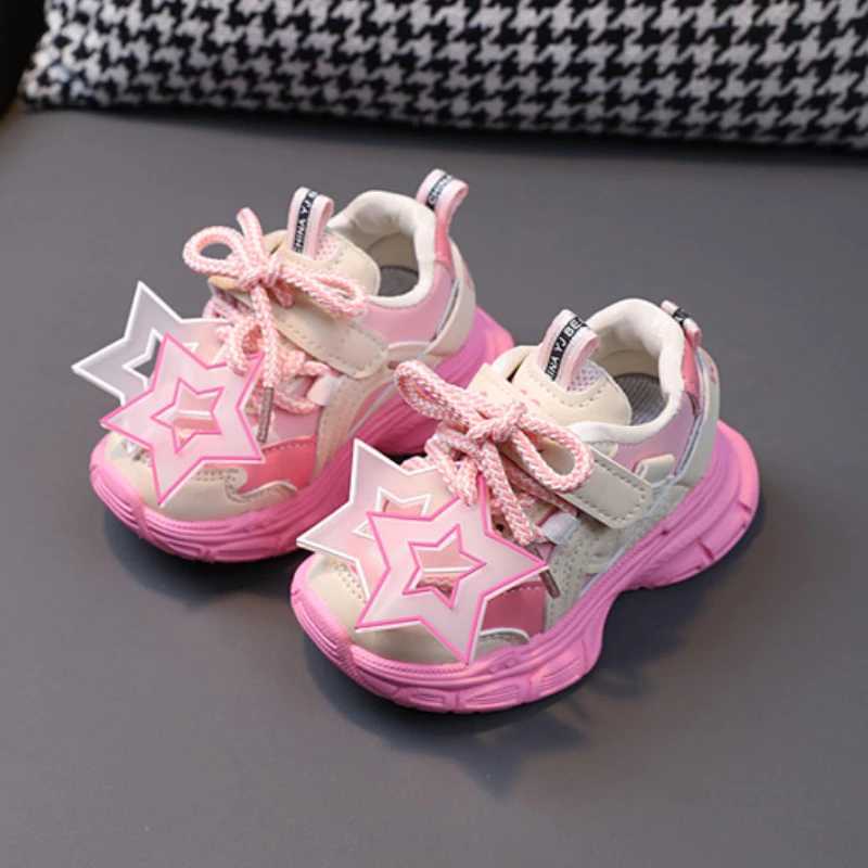 Childrens girls casual childrens fashionable breathable dad boys soft soled sports autumn running shoes C260130