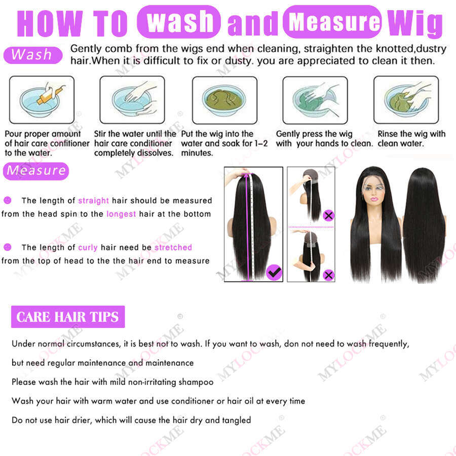 Glueless Straight Lace Frontal Wig 13x4 13x6 Lace Front Wigs Pre-Cut Lace Human Hair Wigs Ready To Wear 6x4 5x5 Lace Closure Wig