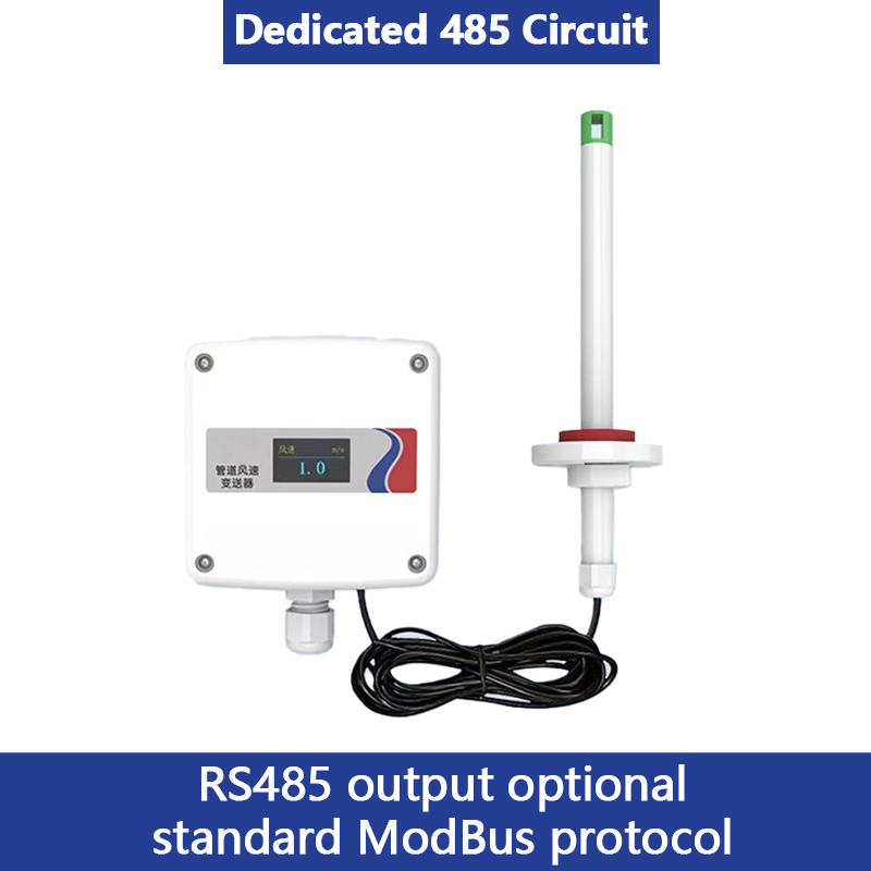 Split duct type wind speed wind volume wind temperature transmitter environmental sensor whole environment factor detection monitoring
