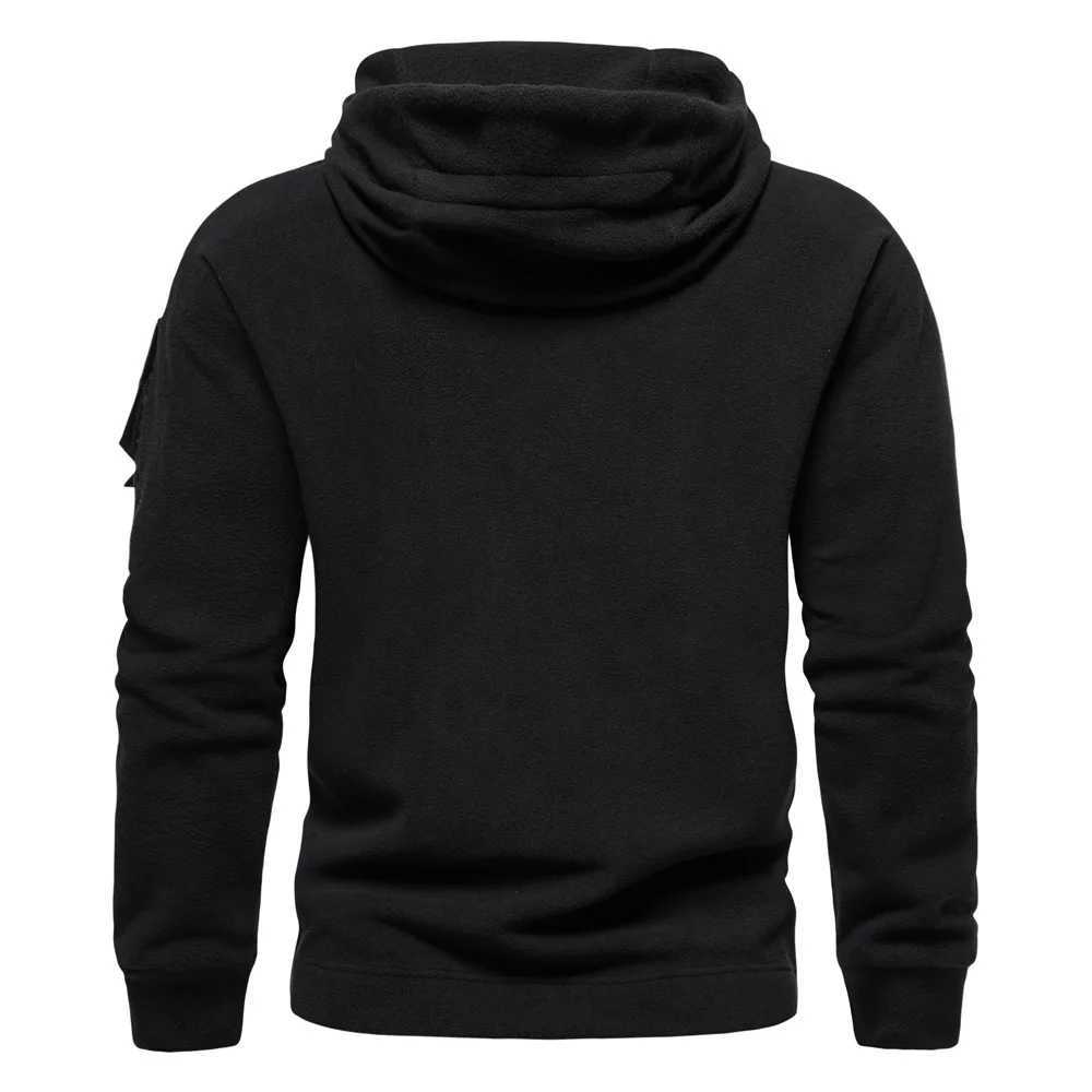 2024 Mens Thick Wool Sweater Autumn Winter Mens Sports Hat Black Windproof Extra Large Mens Street Clothing Hoodie Y241016