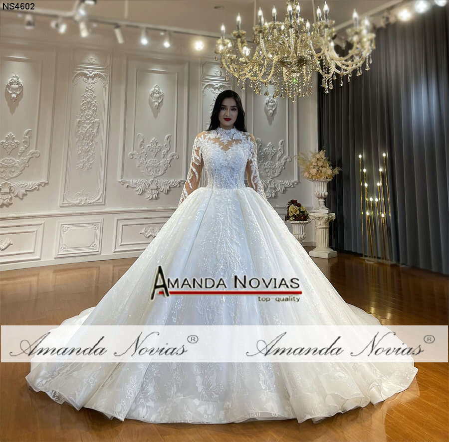 High Necke Lace Wedding Bridal Dresses