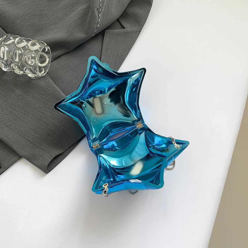 Fashion Creative Acrylic Star Shaped Crossbody Bags Designer Ladies Shoulder Bag Luxury Silver Evening Party Clutch Purses 2024 241016