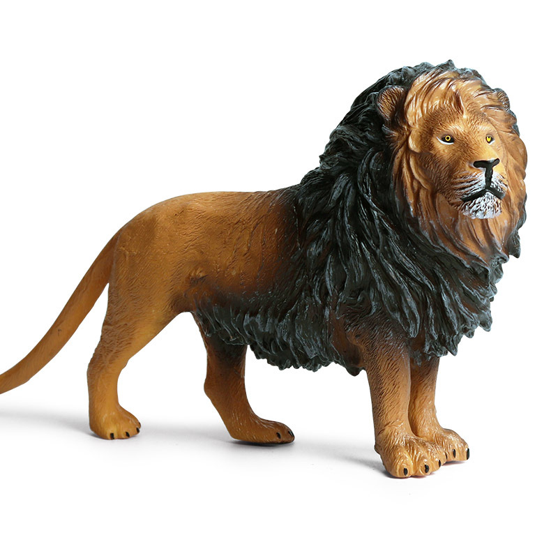 Education-Focused Static Lion Toy - Large Soft Rubber and Cotton Filled Lion Decoration