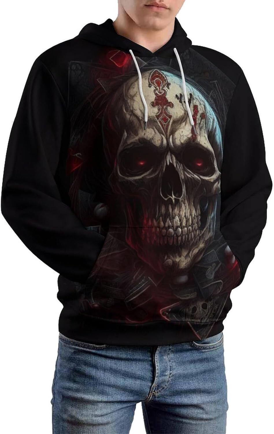 Hoodie for Mens Womens Mens Skull Hoodie 3D Art Printed Retro Skull Pullover Hoodie Graphic Hoodies sweatshirt Pullover Long Sleeve Fashion Trends