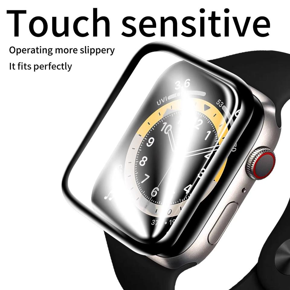 HD PET + PMMA Clear 3D Soft Curved Edge Film Full Coverage Screen Protector For Apple Watch iWatch S10 8 7 6 5 Ultra 38 40 41 42 44 45mm 46mm 49mm Wit