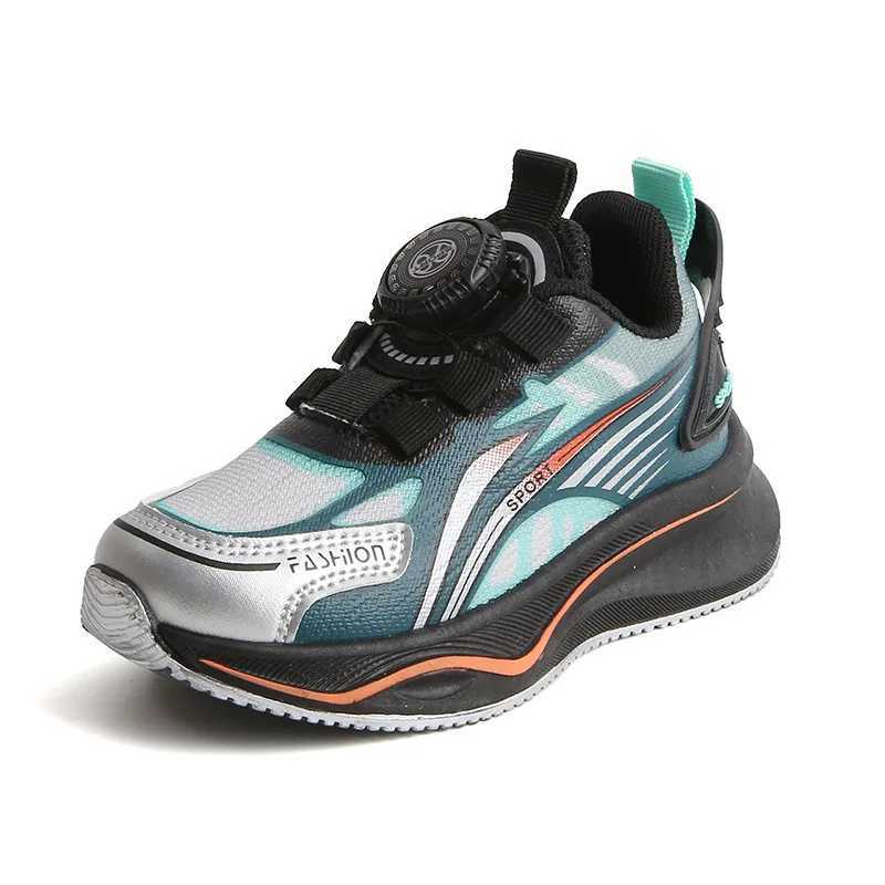 Childrens Fashoin boys casual sports rotating button girls running baby net anti slip soft soled shoes H260130