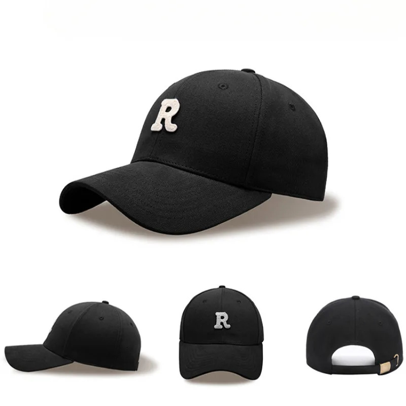 R letter baseball cap mens cotton large cap suitable for big head 65-70cm 60-65cm 56-60CM 241015