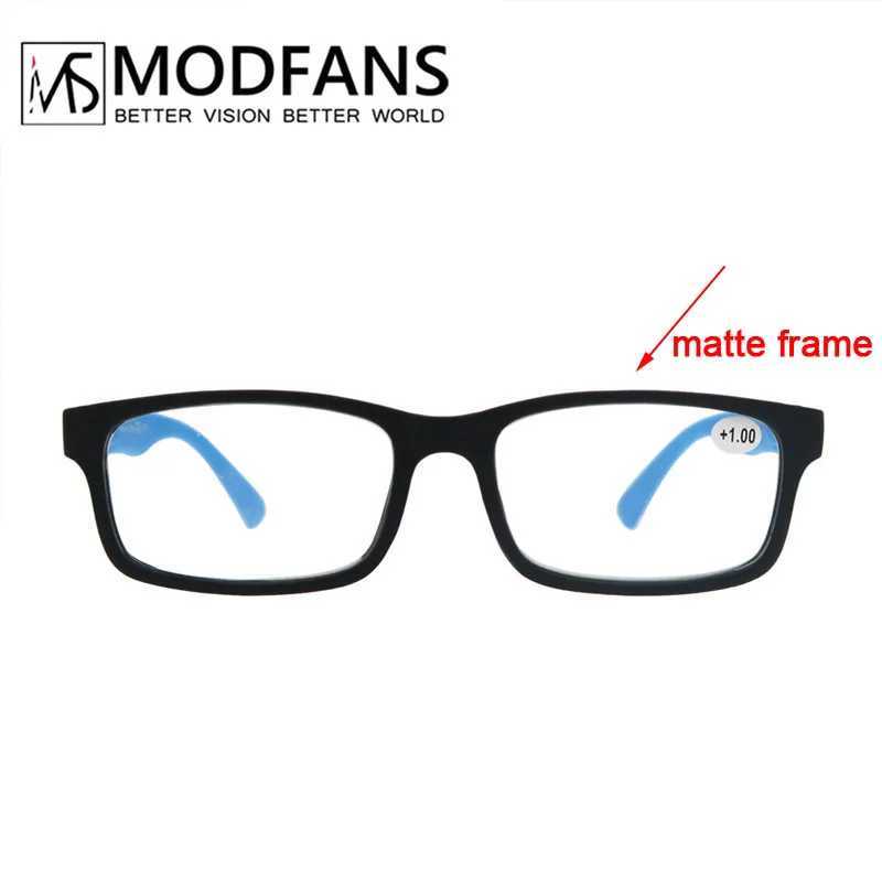 MODFANS Men Women Reading Glasses Rectangle Classic Frame Readers Eeyeglasses Flexible Spring Hinge with Diopter +1.0 to +4.0X241008