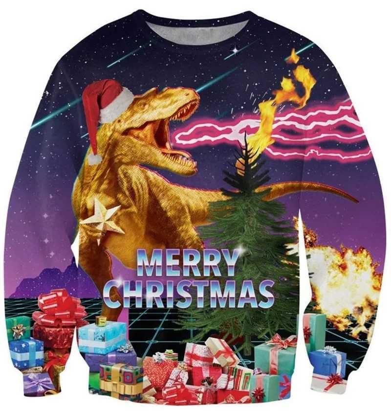 Full printed animal dog cat graphic sports shirt new Christmas happy funny hoodie mens casual oversized sportswear Y241016