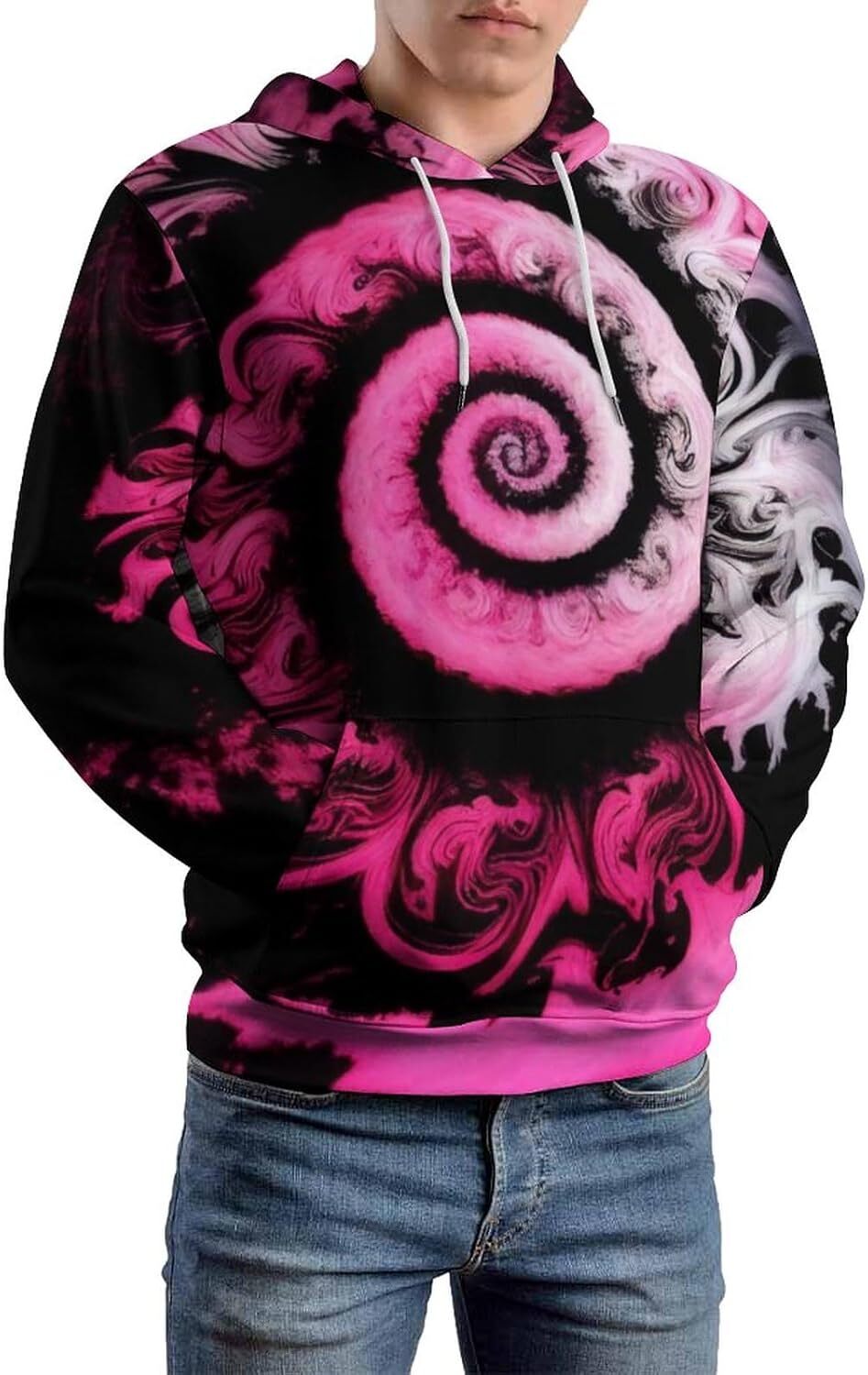 Hoodie for Mens Womens Novelty Rainbow Spiral Pattern Hoodies 3D Art Print Tie Dyed Sweatshirt Hoodie Graphic Hoodies sweatshirt Pullover Long Sleeve