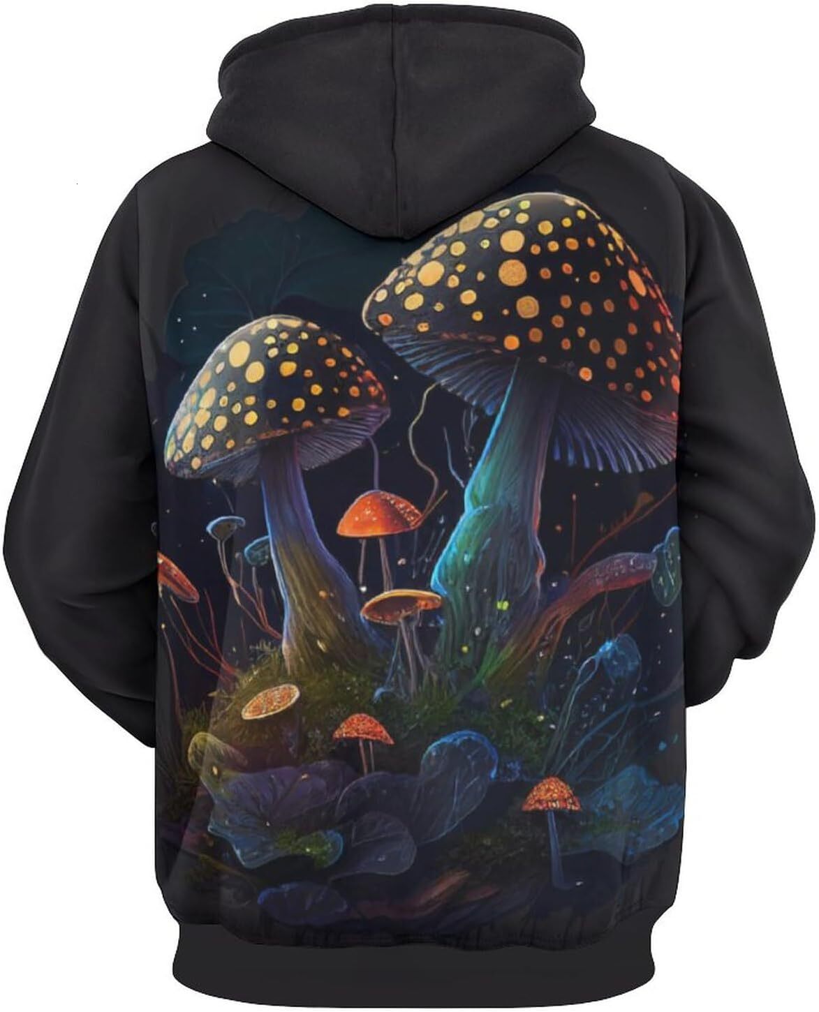 Hoodie for Mens Womens Novelty Rainbow Tie Dyed Mushroom Hoodie 3D Printed Popular Hippie Mushroom Sweatshirt Hoodies Graphic Fashion Trends