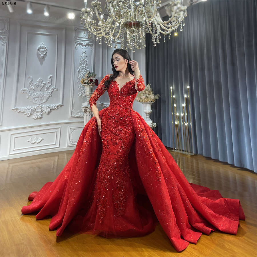 Sale Red Hot Wedding Dress 2 In 1 Style