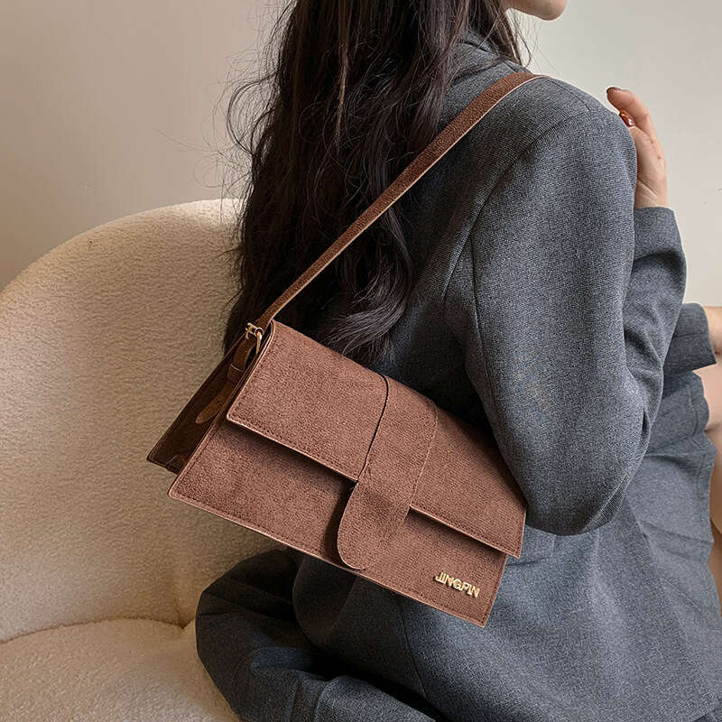 popular suede underarm new texture simple letter single shoulder diagonal cross versatile exquisite small bag d277
