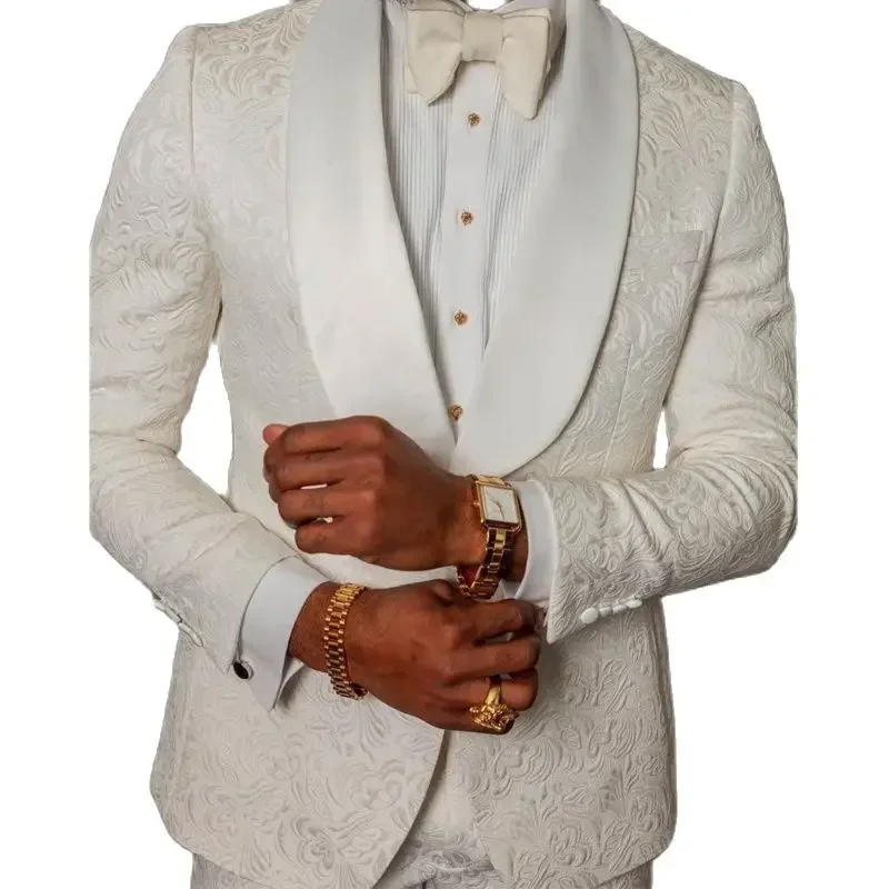 Floral Wedding Suit Jacket for Men 1 Piece Slim Fit Blazer for Groom Tuxedo Male Fashion Jacket Single Piece 2025