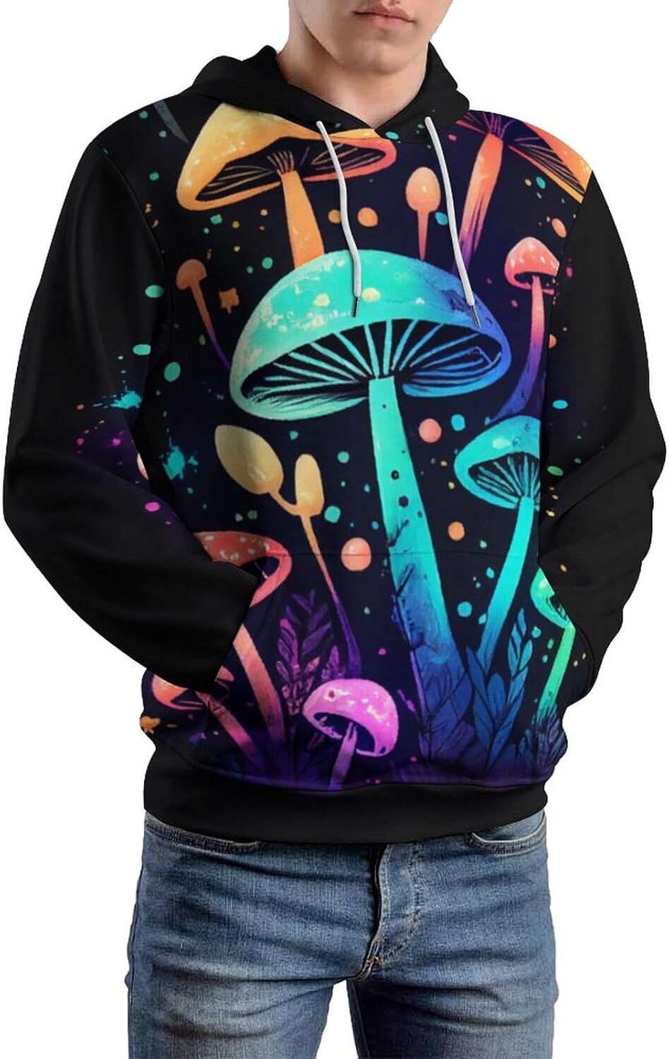 Hoodie for Mens Womens Vintage Wild Fungus Mushroom Hoodies 3D Printing Colorful Mushroom Hippie Sweatshirt Hoodie Graphic Fashion Trends