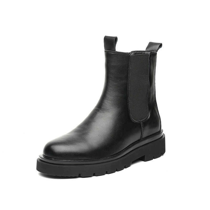 Martin Boot Large Autumn Winter Ankle Boots Mens Korean Chelsea Mens Boots 46 English Style Plush High Top Shoes Fashion Boots 240927